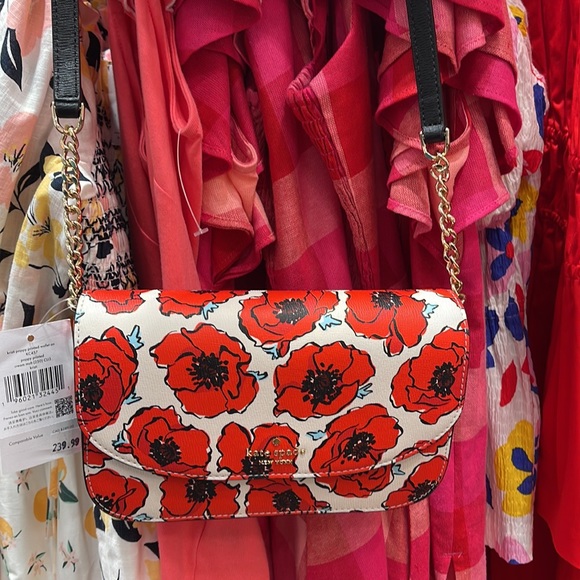 Kate Spade Kristi Poppy Printed Flap Crossbody 
Cream Multi NWT - Picture 2 of 16